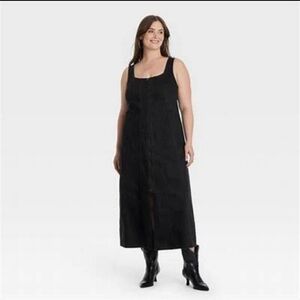 Women's Denim Tailored Corset MIDI Dress